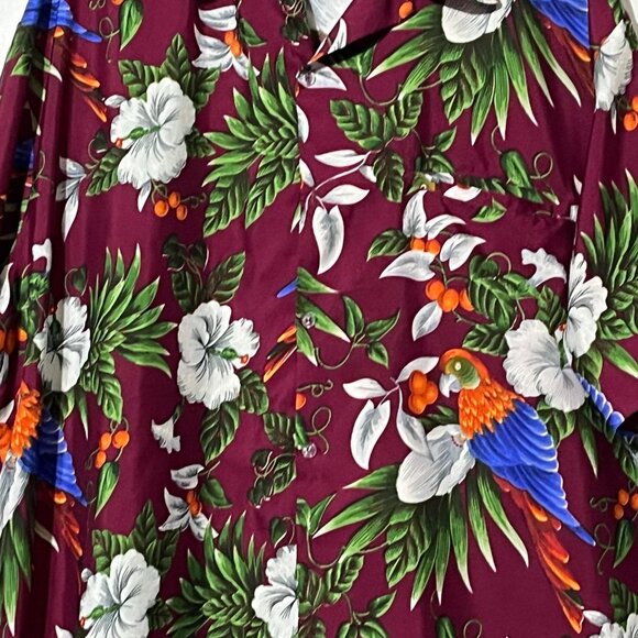 Mens Hawaiian Shirt Size 4XL King Kameha Parrot Floral Print - Picture 3 of 8